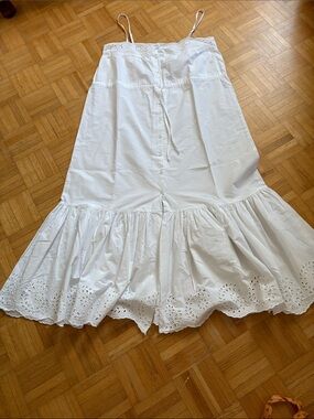 Mes Desmisells White Eyelet Tiered Maxi dress